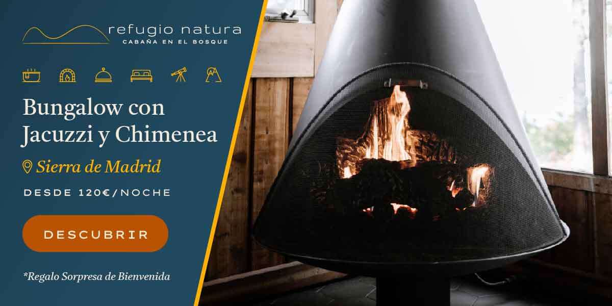 La innovadora chimenea encendida de los bungalows en Madrid