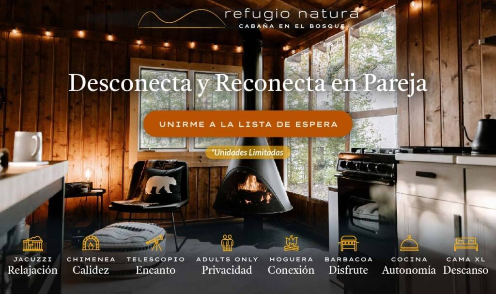 Unas cabañas en el bosque con jacuzzi consideradas uno de los mejores planes en pareja Madrid