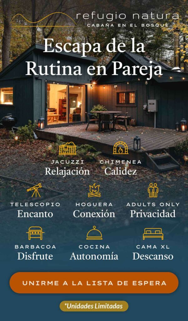 Un glamping de cabañas en el bosque con jacuzzi por fuera, uno de los regalos para parejas más sorprendentes